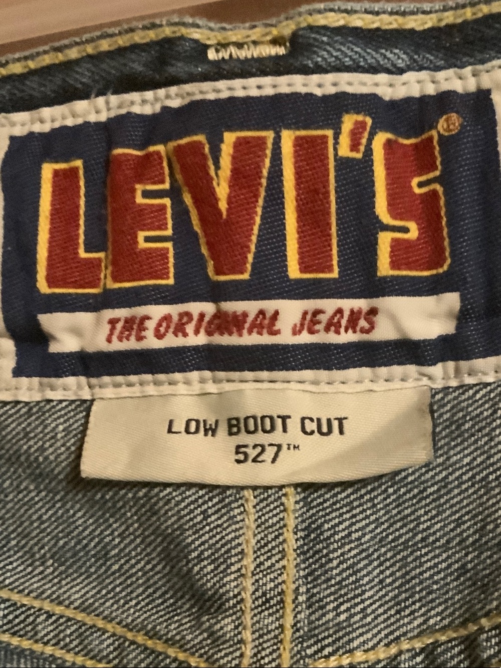 Levi's light blue denim low boot cut 527 jeans